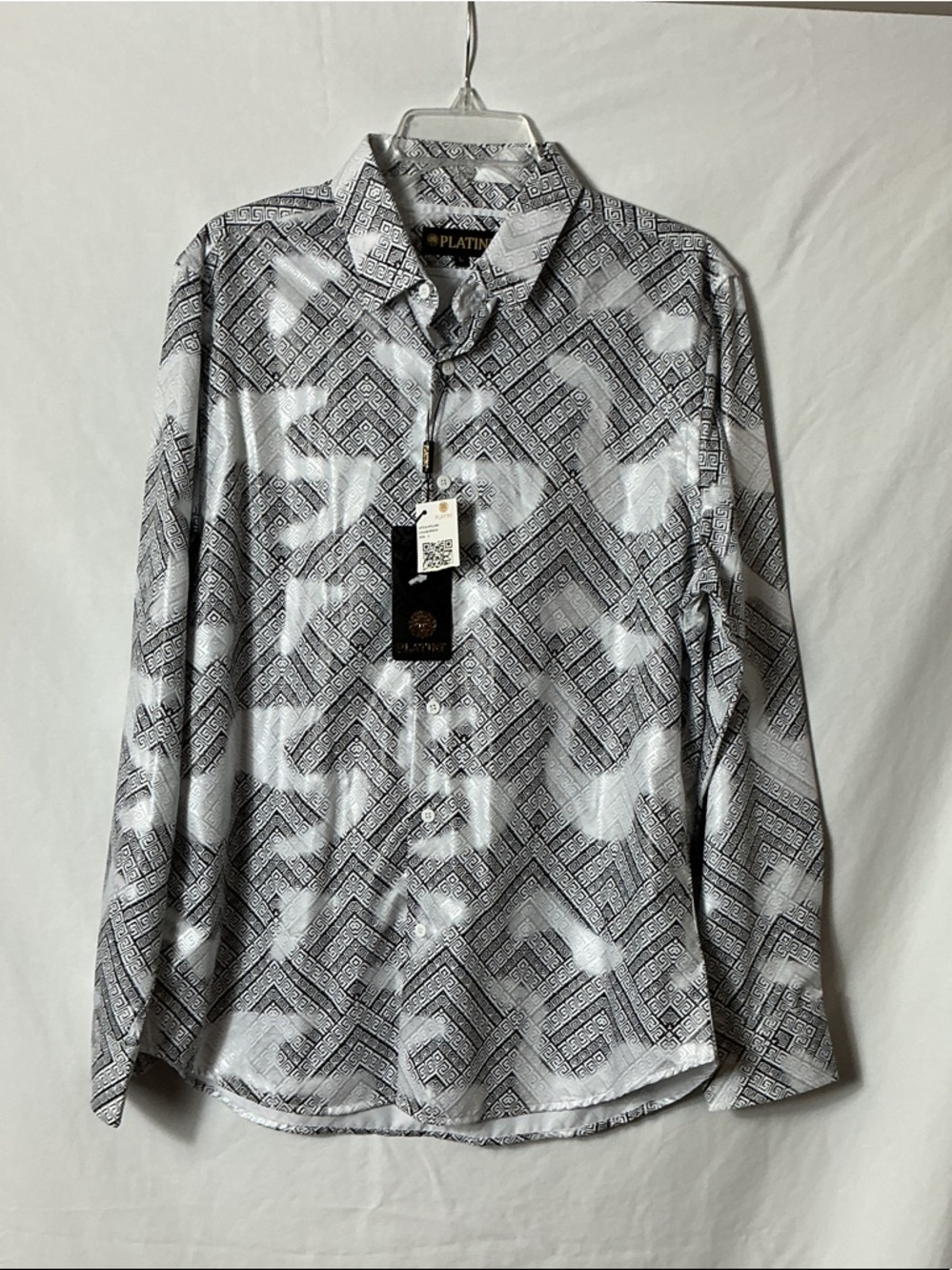 Platini Men's Black & White Western Button-Down Shirt